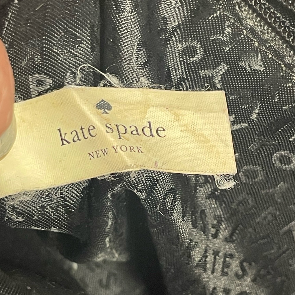 Kate Spade Black Quilted Leather Satchel Gold Chain Strap Multiple Compartments - Picture 10 of 16